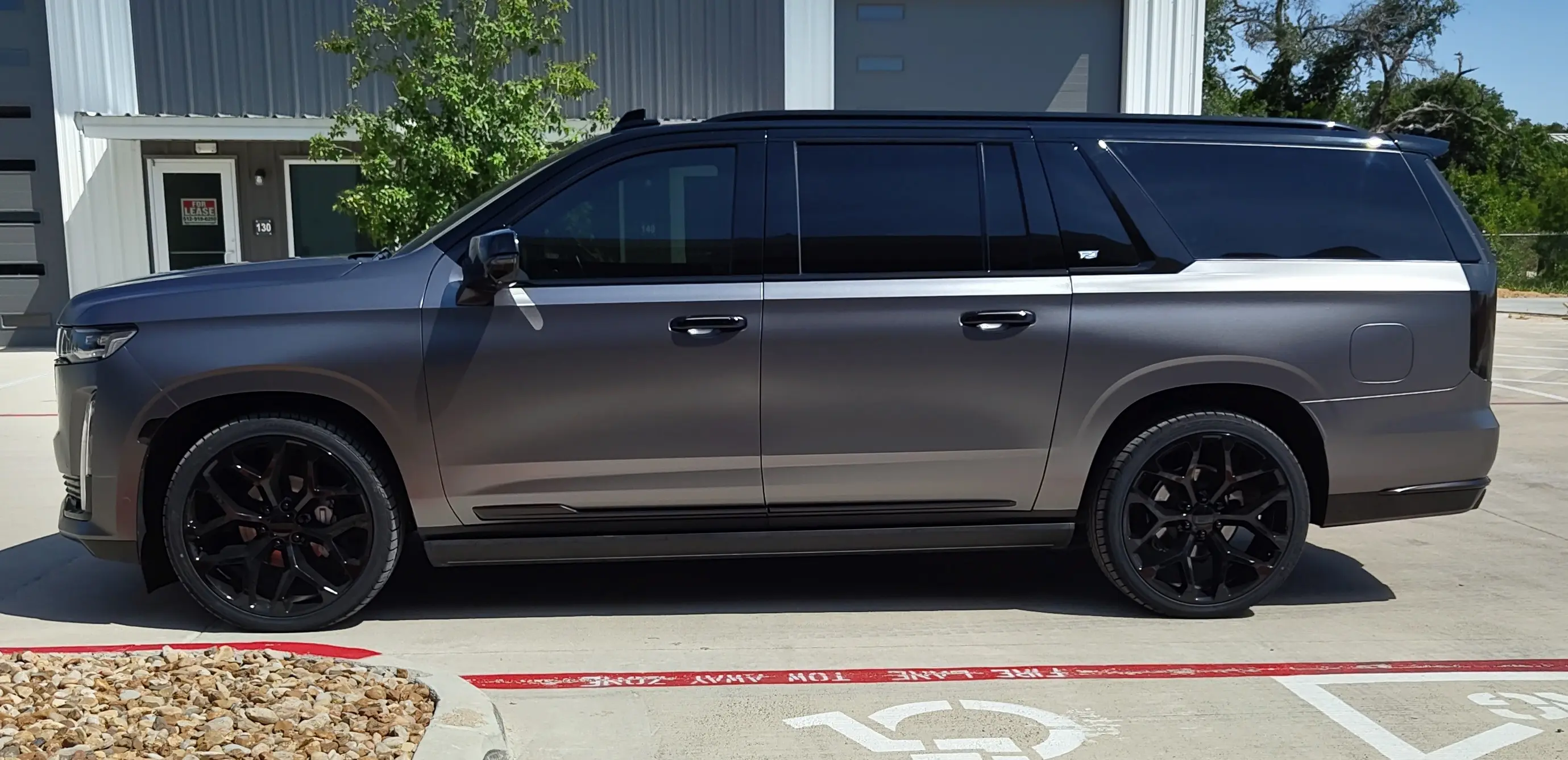 Satin dark grey wrap on a Cadillac Escalade — Cedar Park TX